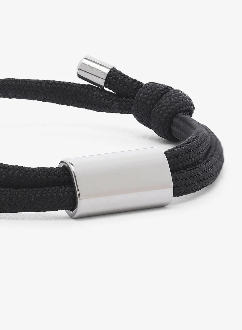 Seventy Five  Cotton Rope Magnetic Couple Bracelet With Stainless Stell Accent Bead for Men | Best Price UAE